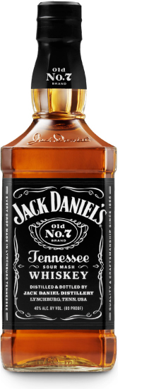 A tipografia no rótulo da garrafa de Jack Daniel's