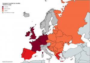 o que é salário mínimo europa